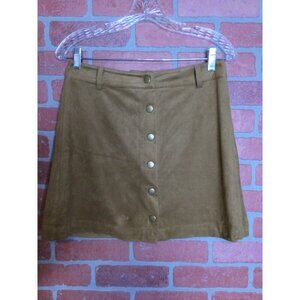 Marine Layer Faux Suede Mini Skirt Size S Snap Front